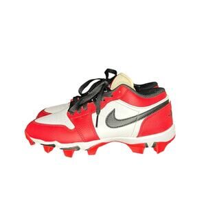 Youth Nike Air Jordan 1 Low Football Cleats "Chicago" Size 5Y White Red Black